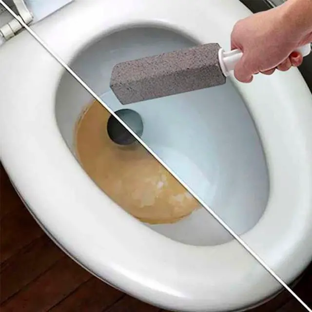 Alt view image 2 of 7 - Cleaning Pumice Stone 2 Pack - Pair of Toilet Cleaner Stones to Remove Tartar and Stains Toilet Brush