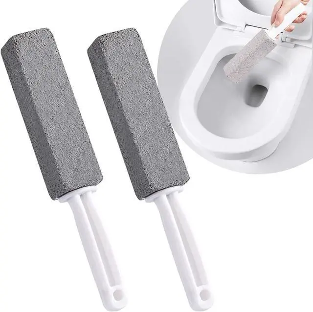 Main image of Cleaning Pumice Stone 2 Pack - Pair of Toilet Cleaner Stones to Remove Tartar and Stains Toilet Brush