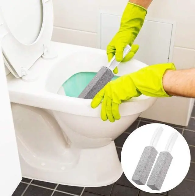 Alt view image 7 of 7 - Cleaning Pumice Stone 2 Pack - Pair of Toilet Cleaner Stones to Remove Tartar and Stains Toilet Brush
