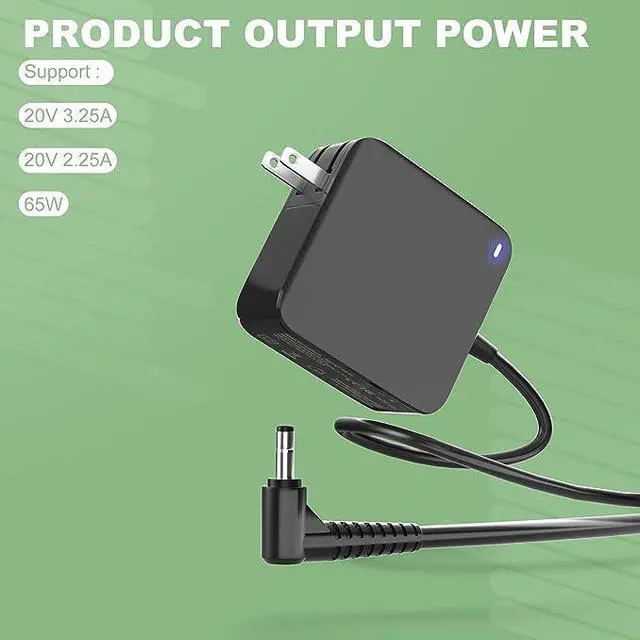 Alt view image 2 of 7 - 65W AC Charger Power Cord for Lenovo Laptop IdeaPad 3 Flex 5 14 15 14iwl S340 S145 100s 110 310 320 330 330s 510 510s V14 V15 Power Adapter Supply