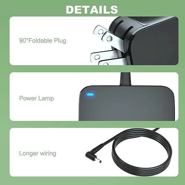 Alt view image 3 of 7 - 65W AC Charger Power Cord for Lenovo Laptop IdeaPad 3 Flex 5 14 15 14iwl S340 S145 100s 110 310 320 330 330s 510 510s V14 V15 Power Adapter Supply