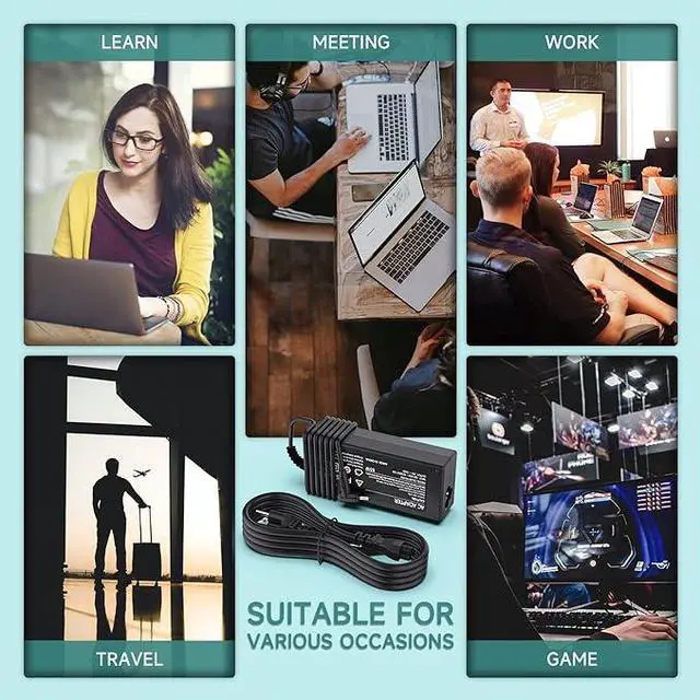 Alt view image 6 of 6 - Laptop Charger for Acer Chromebook CB3-431 CB3-532 15 CB3-131 C720 PA-1450-26 N15Q8 N15Q9 N15Q10 CB3-111 CB3-531 CB5-132T CB5-311 CB5-571 C720P C738T C740 C810 C910 13 11 11R Power-Supply-Cord