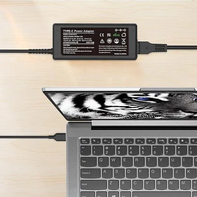Alt view image 2 of 6 - Universal Charger USB C for Hp 65W 45W USB-C Laptop Charger,Replacement for Lenovo Thinkpad/Yoga,Dell Chromebook 3100,Latitude 5420,Asus,Samsung,Acer,Google Series Type C Power Adapter Cord