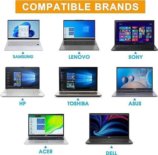 Alt view image 6 of 6 - 90W Universal AC Adapter Laptop Charger Replacement for Dell HP Acer Asus Lenovo IBM Toshiba Samsung Sony Fujitsu Gateway Notebook Ultrabook Chromebook Power Supply Cord with 16 Tips