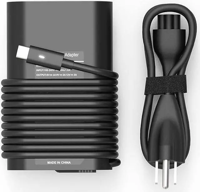 Main image of 65W 45W USB C Laptop Charger for Dell Latitude 7420 7370 7275 5285 5420 5520 5320 7320 5430 5530 7330 7430 9430 7410 5179 7390 5290 2in1,XPS 13 Plus,Chromebook 3100 Type C AC Adapter Power Supply Cord