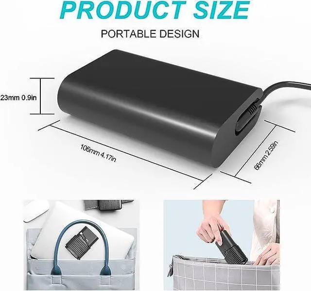 Alt view image 3 of 6 - 65W 45W USB C Laptop Charger for Dell Latitude 7420 7370 7275 5285 5420 5520 5320 7320 5430 5530 7330 7430 9430 7410 5179 7390 5290 2in1,XPS 13 Plus,Chromebook 3100 Type C AC Adapter Power Supply Cord