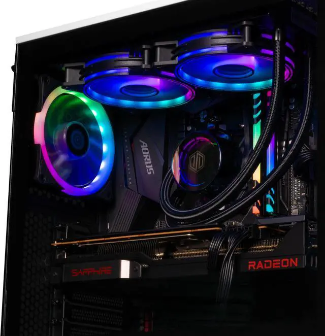 Alt view image 4 of 6 - Periphio Nova Prebuilt Gaming PC - VR Ready | Liquid Cooled AMD Ryzen 5 5600X (4.6GHz Turbo) | Radeon RX 6800 XT (16GB) | 2TB Solid State SSD | 32GB DDR4 RAM | Gaming Desktop  | WiFi + BT