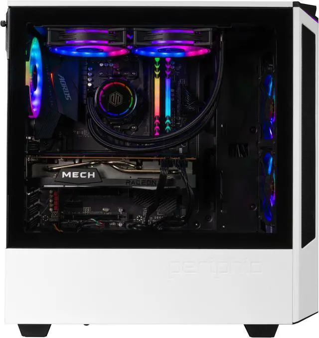 Alt view image 5 of 6 - Periphio Nova Prebuilt Gaming PC - VR Ready | Liquid Cooled AMD Ryzen 5 5600X (4.6GHz Turbo) | Radeon RX 6750 XT (12GB) | 1TB M.2 NVMe SSD | 32GB DDR4 RAM | Gaming Desktop | WiFi + BT