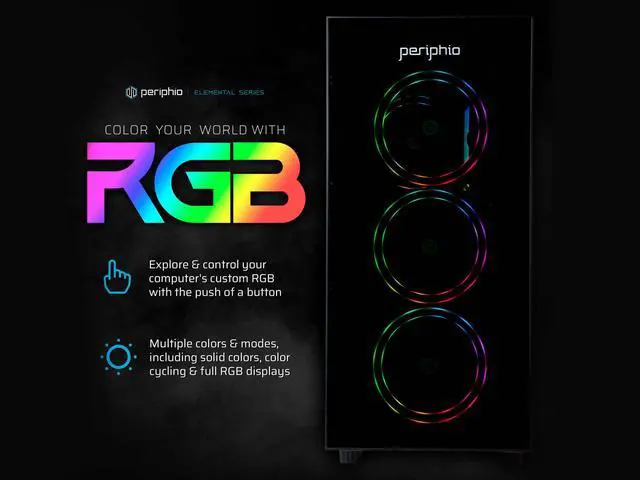 Alt view image 2 of 7 - Periphio Terra Prebuilt Gaming PC |AMD Ryzen 5 5600G (4.4GHz Turbo) | Radeon Vega 7 Graphics | 1TB M.2 NVMe SSD | 16GB DDR4 RAM | Windows 11 Gaming Desktop Computer | WiFi + BT
