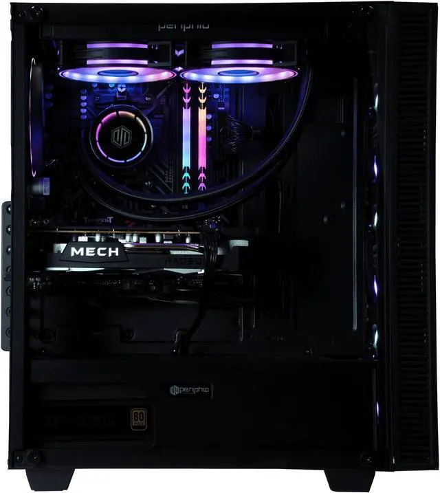 Alt view image 4 of 6 - Periphio Firestorm Prebuilt Gaming PC | AMD Ryzen 5 5600X (4.6GHz Turbo) | AMD Radeon RX 6650 XT (8GB) | 1TB M.2 NVMe SSD | 16GB DDR4 RGB RAM | 240mm AIO Liquid Cooler | Windows 11 | WiFi + BT