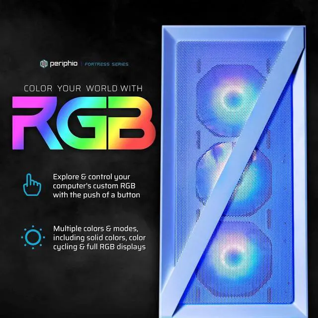 Alt view image 2 of 5 - Periphio Castle Prebuilt Gaming PC |AMD Ryzen 7 5700G (4.6GHz Turbo) | Radeon Vega 8 Graphics | 4TB Solid State SSD | 16GB DDR4 RAM | Windows 11 Gaming Desktop Computer Tower  | WiFi + BT