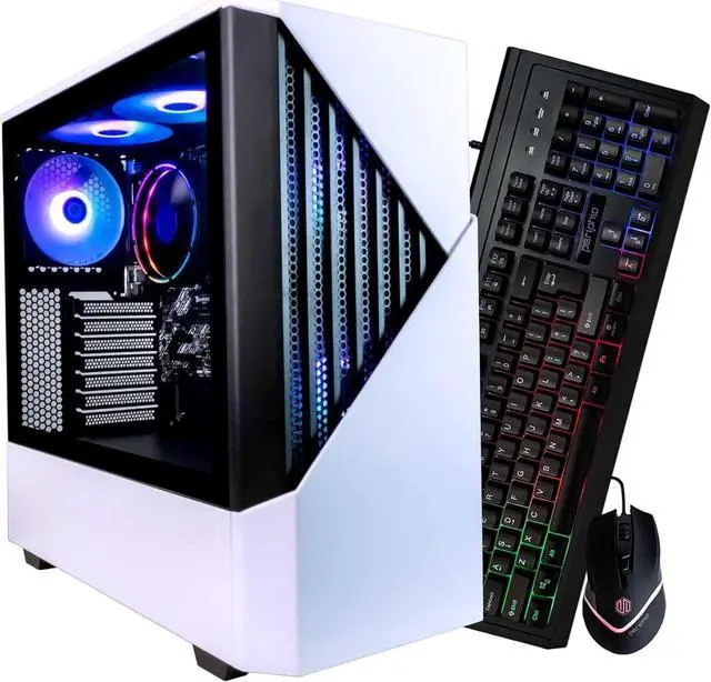 Main image of Periphio Castle Gaming PC Computer - AMD Ryzen 5 5600G, Radeon Vega 7 Graphics, 1TB NVMe Solid State, 16GB DDR4 RAM, Windows 11 Gaming Desktop Tower + RGB Gaming Mouse and Keyboard