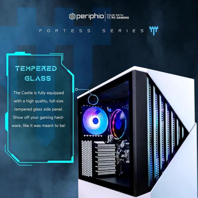 Alt view image 4 of 7 - Periphio Castle Gaming PC Computer - Complete Battlestation Bundle | AMD Ryzen 5 5600G, Radeon Vega 7 Graphics, 1TB NVMe Solid State, 16GB DDR4 RAM, Windows 11, NEW 24" Monitor