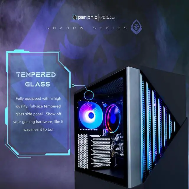 Alt view image 4 of 7 - Periphio Reaper Prebuilt Gaming PC Bundle - Ryzen 5 5600G | AMD Vega 7 iGPU| 1TB SSD | 16GB DDR4 RGB RAM | Windows 11 | 24 inch Monitor + RGB Gaming Keyboard, Mouse, Headset, Speakers, Mousepad