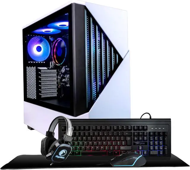 Main image of Periphio Castle Gaming PC Computer - AMD Ryzen 5 5600G, Radeon Vega 7 Graphics, 1TB NVMe Solid State, 16GB DDR4 RAM, Windows 11 Gaming Desktop Tower | RGB Elite 4-in-1 Gaming Bundle