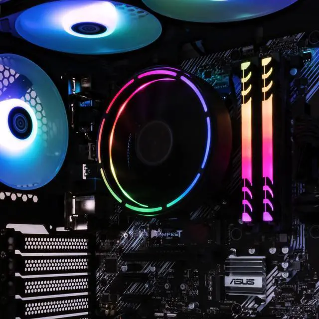 Alt view image 5 of 7 - Periphio Castle Gaming PC Computer - AMD Ryzen 5 5600G, Radeon Vega 7 Graphics, 1TB NVMe Solid State, 16GB DDR4 RAM, Windows 11 Gaming Desktop Tower | RGB Elite 4-in-1 Gaming Bundle