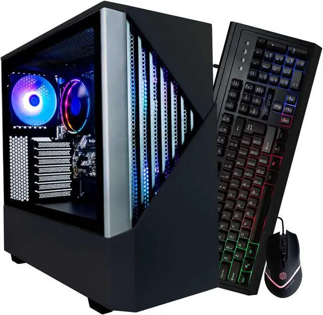 Main image of Periphio Reaper Gaming PC Computer - AMD Ryzen 5 5600G, Radeon Vega 7 Graphics, 1TB NVMe Solid State, 16GB DDR4 RAM, Windows 11 Gaming Desktop Tower | RGB Gaming Mouse + Keyboard