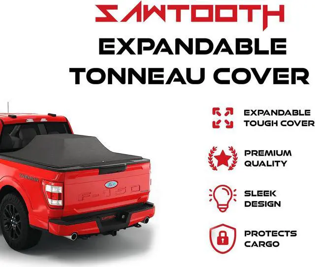 Alt view image 6 of 7 - Sawtooth Expandable Tonneau Cover | Truck Bed Cover | Compatible with 2020-Present GMC Sierra/Chevy Silverado 2500HD, 3500HD | 6'-9" Bed
