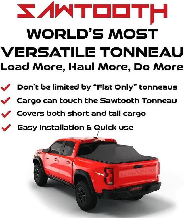 Alt view image 5 of 7 - Sawtooth Expandable Tonneau Cover | Truck Bed Cover | Compatible with 2009-2014 Ford F-150 / Ford Raptor/Ford Lightning (6'-7" Bed)