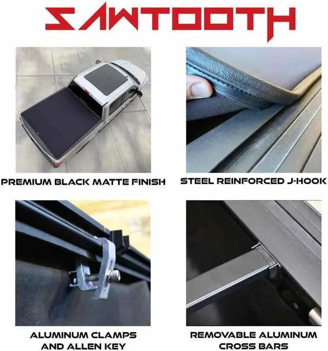 Alt view image 4 of 7 - Sawtooth Expandable Tonneau Cover | Truck Bed Cover | Compatible with 2015-2020 Ford F-150 / Ford Raptor/Ford Lightning (6'-7" Bed)