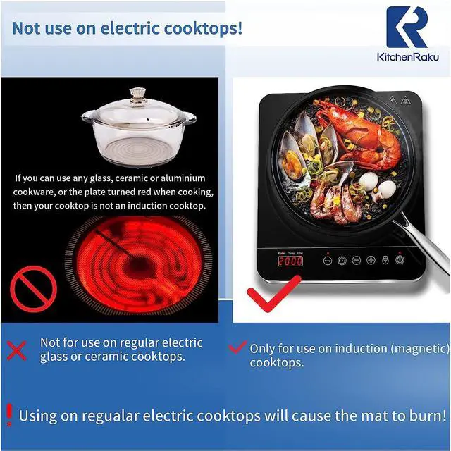 Alt view image 2 of 6 - Induction Cooktop Protector  Induction Cooktop Mat -(Magnetic) Cooktop Scratch Protector for Induction Stove, Silicone Mat for Air Fryer Liner By KITCHENRAKU