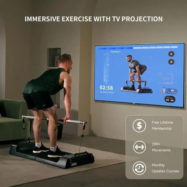 Alt view image 2 of 7 - Motion Space Smart Trainer | 6 in 1 Home Gym Fitness Equipment, Adjustable Full Body Resistance Training, Workout Equipment with APP, Multifunctional Weightlifting with Eccentric, Isokinetic Modes
