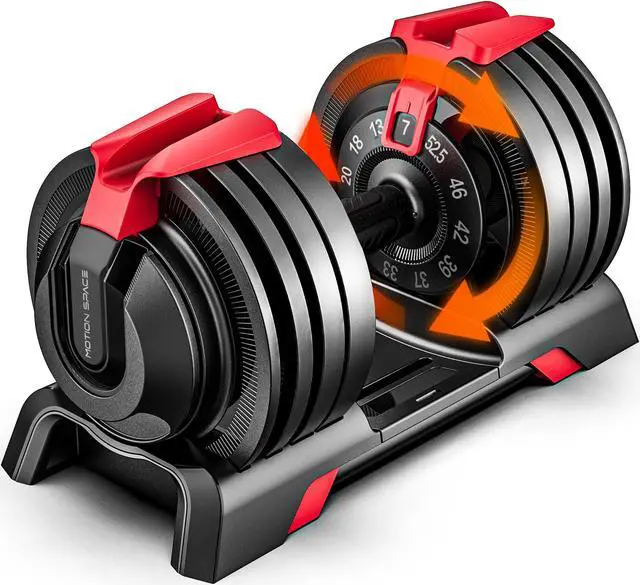 Main image of Motion Space 52.5LB Adjustable Dumbbell Set, 12-IN-1 Dumbbell Free Weights, Premium Comfort Non-slip Metal Handle, Compact Size Fitness Exercise for Home Gym Full Body Workout (Single)