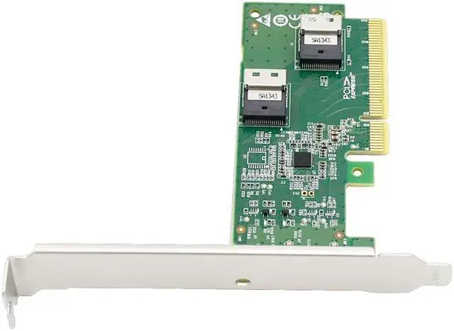 Alt view image 2 of 4 - shinreal PCI Express 4.0 x8 to Two SlimSAS SFF-8654 4i Adapter