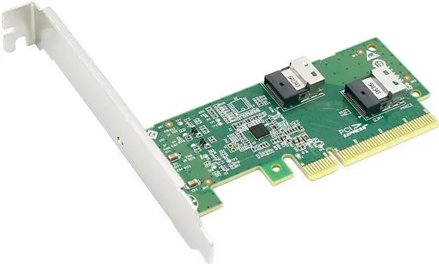 Alt view image 3 of 4 - shinreal PCI Express 4.0 x8 to Two SlimSAS SFF-8654 4i Adapter