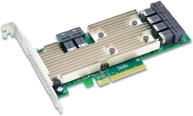 Alt view image 2 of 4 - Shinreal PCIe3.0 ×8 to 24 Port 12Gb/s SAS/SATA HD miniSAS SFF-8643 HBA Card--SAS3224-24I