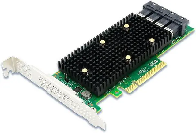 Alt view image 2 of 4 - shinreal PCIe3.1 x8 to 16 Port 12Gb/s SAS/SATA/ NVMe tri-mode HBA Card--SAS3416-16I