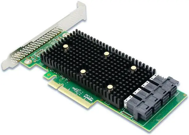 Alt view image 3 of 4 - shinreal PCIe3.1 x8 to 16 Port 12Gb/s SAS/SATA/ NVMe tri-mode HBA Card--SAS3416-16I