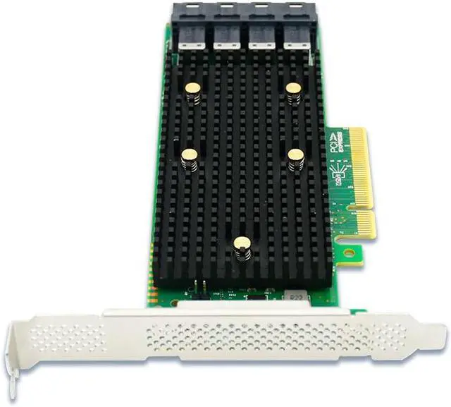 Alt view image 4 of 4 - shinreal PCIe3.1 x8 to 16 Port 12Gb/s SAS/SATA/ NVMe tri-mode HBA Card--SAS3416-16I