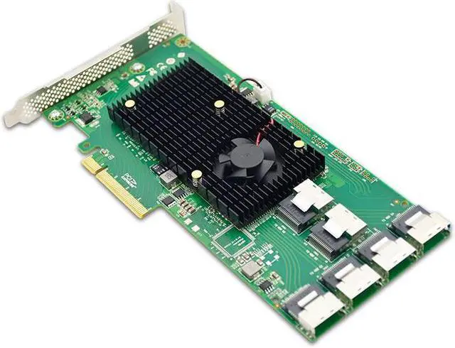 Alt view image 3 of 4 - Shinreal PCIe X8 to 24 Port 6Gb/s SAS/SATA Expander Card with miniSAS SFF-8087 - SAS2008-24I for Hard Drive Controllers and RAID Cards