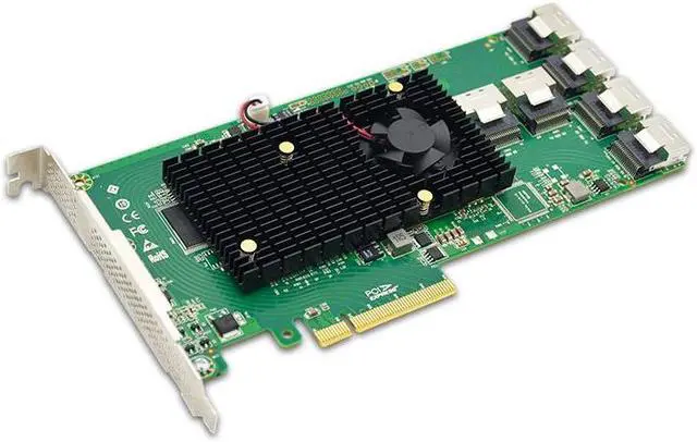 Alt view image 4 of 4 - Shinreal PCIe X8 to 24 Port 6Gb/s SAS/SATA Expander Card with miniSAS SFF-8087 - SAS2008-24I for Hard Drive Controllers and RAID Cards