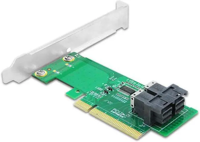 Alt view image 2 of 4 - shinreal PCIe ×8 to 2× SFF-8643 NVMe Adapter