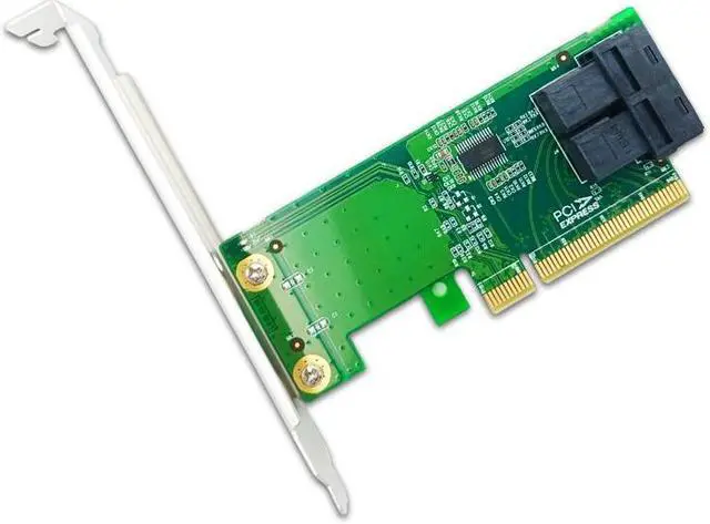 Alt view image 4 of 4 - shinreal PCIe ×8 to 2× SFF-8643 NVMe Adapter