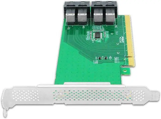 Alt view image 2 of 4 - shinreal PCIe 3.0 x16 to NVMe U.2 SSD Adapter support SPLIT PCIe-PE3163-4I