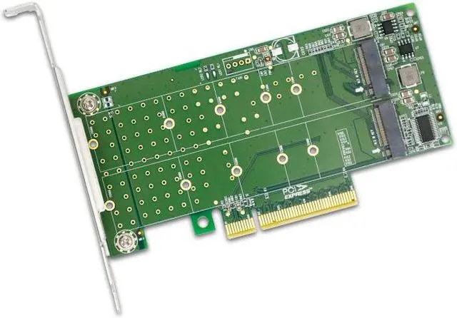 Alt view image 3 of 4 - Shinreal PCI Express 4.0 x8 to 2 Port M.2 M Key NVMe SSD Adapter Expansion Card Supports PCIe M.2 NVMe SSD in size 2230 2242 2260 2280 and 22110mm for Storage Servers