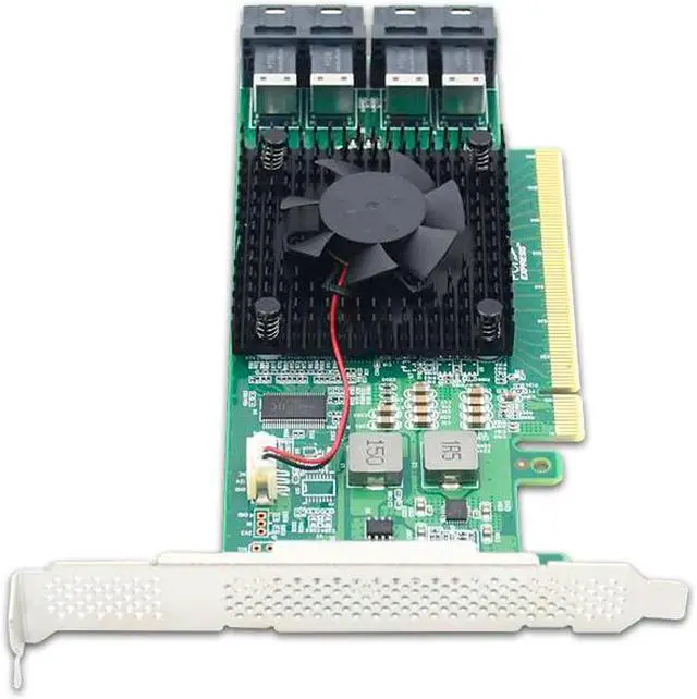 Alt view image 2 of 4 - Shinreal PCI Express 3.0 x16 to 4 x U.2 (SFF-8643) NVMe Switch Adapter PE3163-4I