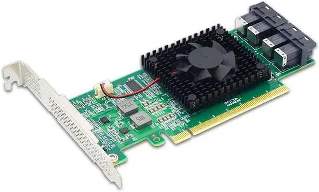 Alt view image 3 of 4 - Shinreal PCI Express 3.0 x16 to 4 x U.2 (SFF-8643) NVMe Switch Adapter PE3163-4I