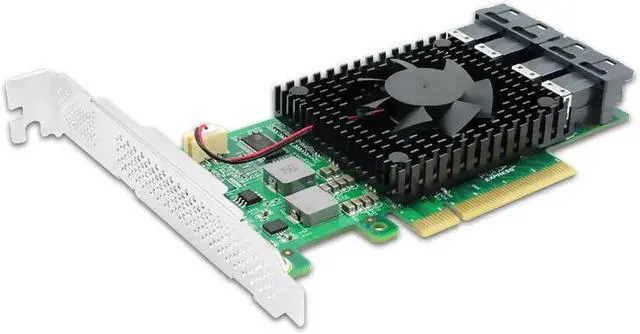 Alt view image 4 of 4 - shinreal PCI Express 3.0 x8 to 4 x U.2 (SFF-8643) NVMe Switch Adapter PE383-4I