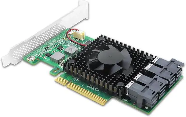 Alt view image 3 of 4 - shinreal PCI Express 3.0 x8 to 4 x U.2 (SFF-8643) NVMe Switch Adapter PE383-4I