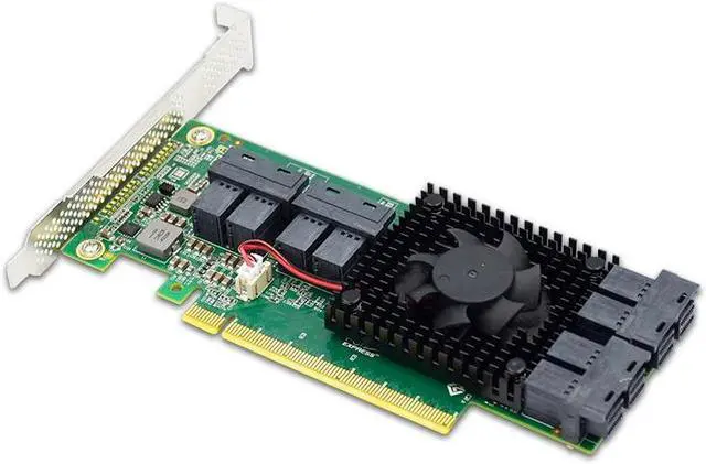 Alt view image 2 of 4 - Shinreal PCI Express x16 to 8 U.2 SFF-8643 NVMe SSD Adapter Card PE3163-8I-2