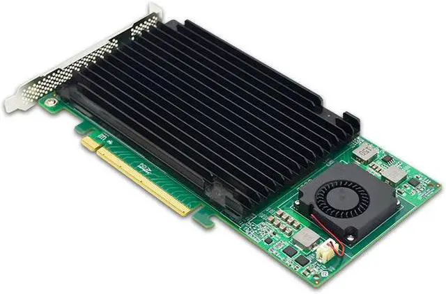 Alt view image 2 of 4 - shinreal PCIe 3.0 x16 to 4 xM.2 NVMe SSD Adapter Card with heatsink