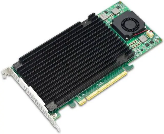 Alt view image 4 of 4 - shinreal PCIe 3.0 x16 to 4 xM.2 NVMe SSD Adapter Card with heatsink