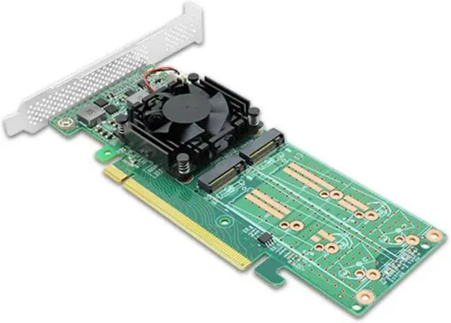 Alt view image 4 of 5 - PCI Express x16 to Quad M.2 NVMe SSD Switch Adapter