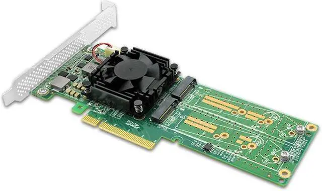 Alt view image 4 of 4 - Shinreal PCI Express x 8 to Dual M.2 NVMe SSD Switch Adapter 2280mm