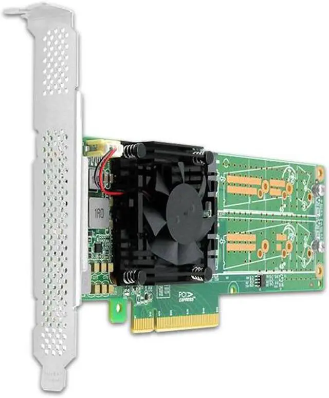 Alt view image 2 of 4 - Shinreal PCI Express x 8 to Dual M.2 NVMe SSD Switch Adapter 2280mm