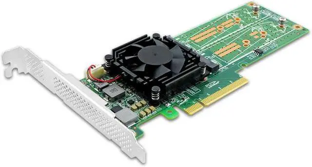Alt view image 3 of 4 - Shinreal PCI Express x 8 to Dual M.2 NVMe SSD Switch Adapter 2280mm